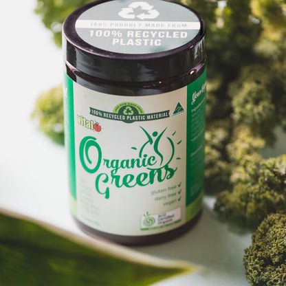 Vital Organic Greens 200gm 1st Stop, Marshall's Health Shop!  Organic Greens is a combination of 6 nutrient rich, green superfood ingredients to support energy, immunity and overall health.*