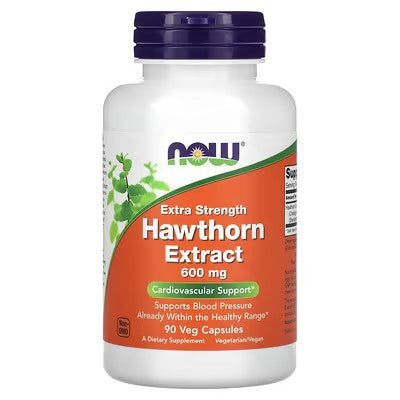NOW Foods Hawthorn Extract 600 mg, Extra Strength 90 Veg Capsules