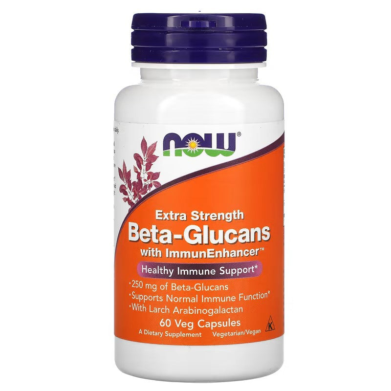 NOW Foods Beta-Glucans, Extra Strength 250mg 60 Veg Caps