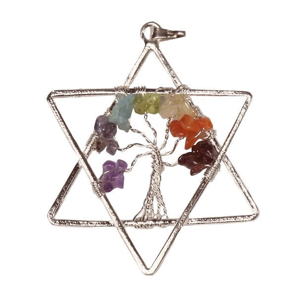 Star Tree of Life Chip Wire Pendant