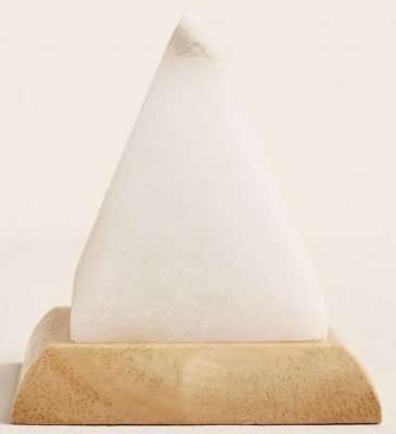 Salt Lamp White Pyramid 12cm ColChange USB