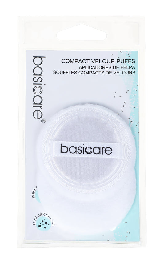 Basicare Compact Velour Puff 2 Pack