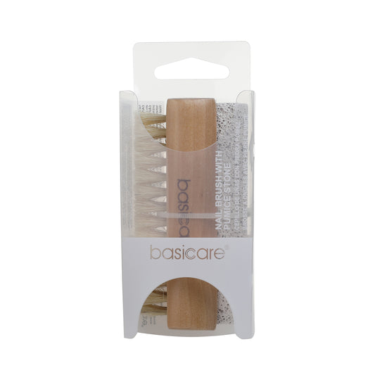 Basicare Nail Brush With Pumice 9.3cm - Natural Bristle
