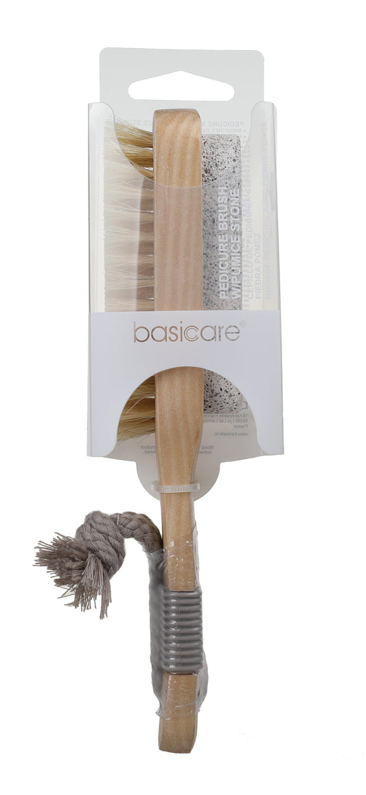 Basicare Pedicure Brush Natural Bristle with Pumice Stone