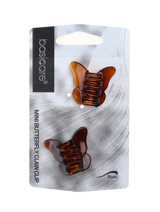 Basicare Hair Clip Claw Mini Butterfly Shell 2 Pack
