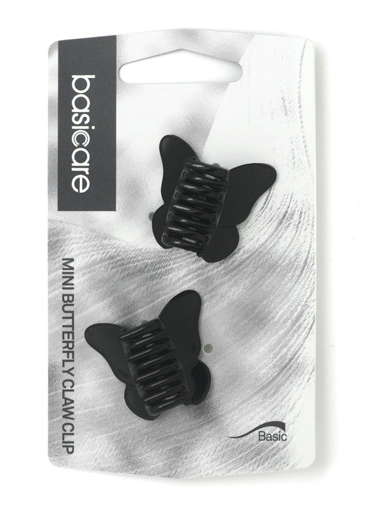 Basicare Hair Clip Claw Mini Butterfly Black 2 Pack