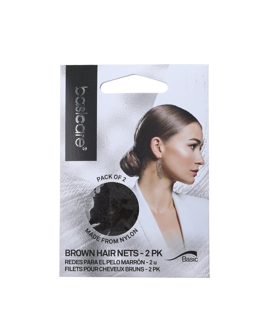 Basicare Invisible Hair Net - Brown 2 Pack