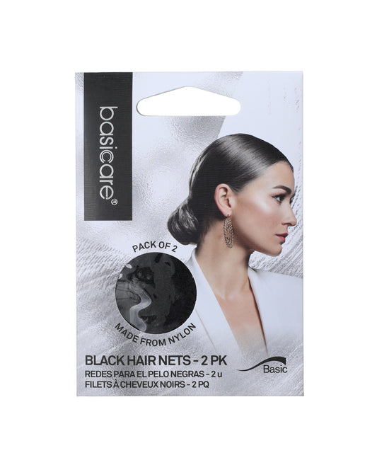 Basicare Invisible Hair Net - Black 2 Pack