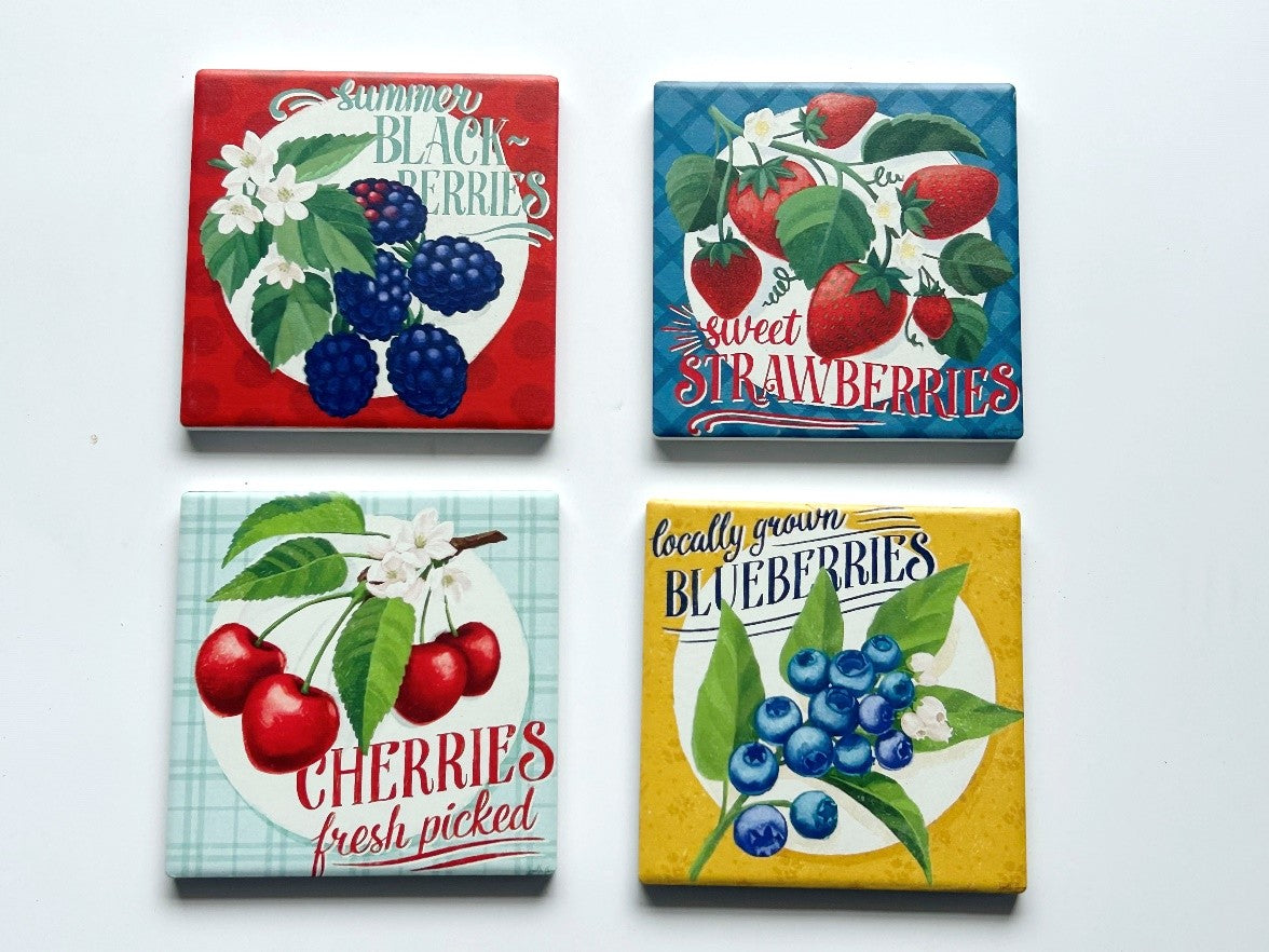 Salisbury Vintage Berries Coasters Ceramic (4)
