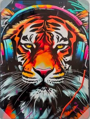 Framed PVC Pop Art Tiger 30x40cm