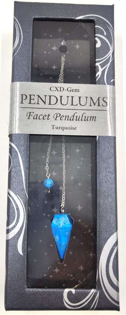 Facet Pendulum Turquoise (Howlite)