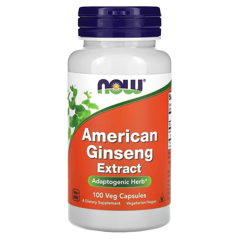 NOW Foods American Ginseng 500mg 100 Veg Capsules