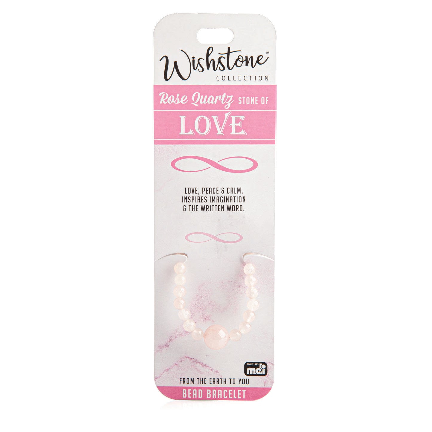 Wishstone Collection Rose Quartz Bead Bracelet