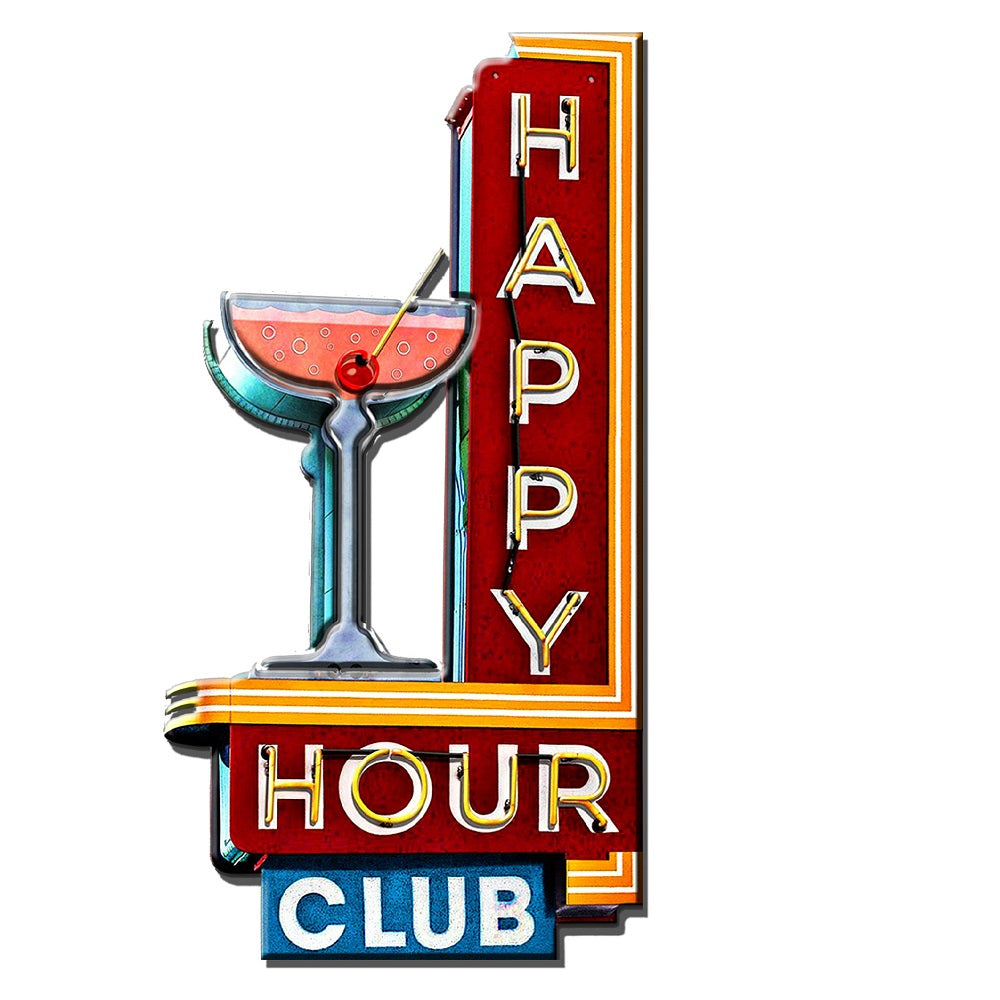 Wall Art Happy Hour Embossed Iron
