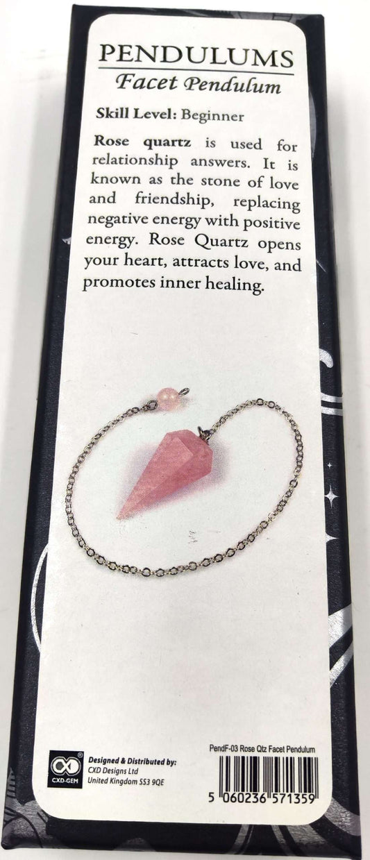 Facet Pendulum Rose Quartz