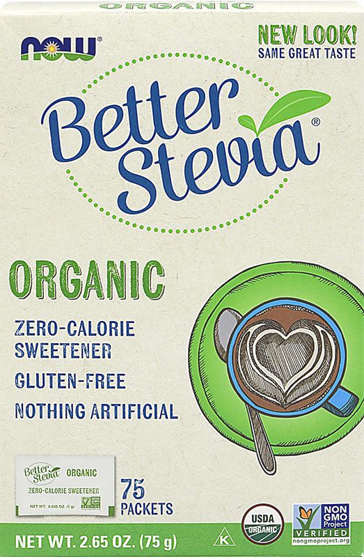 NOW Foods Better Stevia Organic Powder - 75 Packets