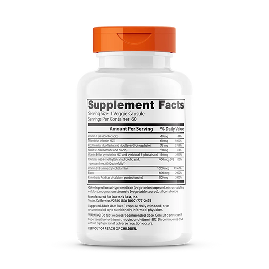 Doctor's Best Fully Active B Complex with Quatrefolic, 60 Veggie Caps