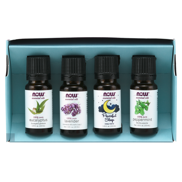 NOW Foods Essential Oil Kit Let There Be Peace & Quiet Oils Kit After a full day of work, errands, social engagements, kids, or whatever fills up your day, it’s not always easy to wind down. If only it could be as easy as flipping a switch. Actually, it’s almost that easy with soothing and relaxing aromatherapy oils from NOW® Solutions.