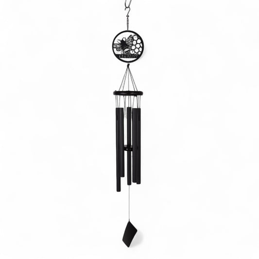 Bee Wind Chime 40" Black 
Bee Happy and enjoy this Windchime coated in a black paint finish. Suitable for indoor and outdoor use.
SKU: GKWC07