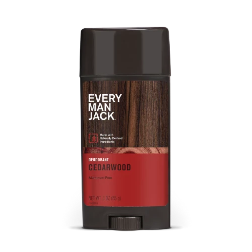 Every Man Jack Deodorant Cedarwood 85g 1st Stop, Marshall's Health Shop! Spicy Cedar. Earthy vetiver. A hint of Bergamot. Cedarwood is the clear choice for today’s outdoor inspired man looking to step up his men’s care game. Stink less, feel fresh. Experience the all-day odor protection of our aluminum free deodorant, made with clean ingredients & insanely fresh scents.