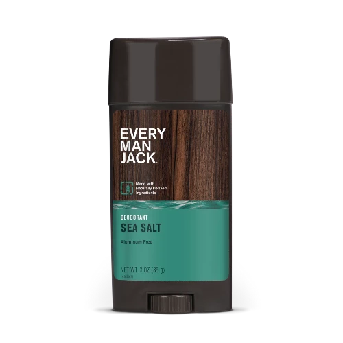 Every Man Jack Deodorant Sea Salt 85g 1st Stop, Marshall's Health Shop!  On the list of freshest all-time scents, Sea Salt tops the charts. Sea Minerals and zesty Citrus combine to wake you up like a blast of morning ocean mist.  Stink less, feel fresh. Experience the all-day odor protection of our aluminium free deodorant, made with clean ingredients & insanely fresh scents.