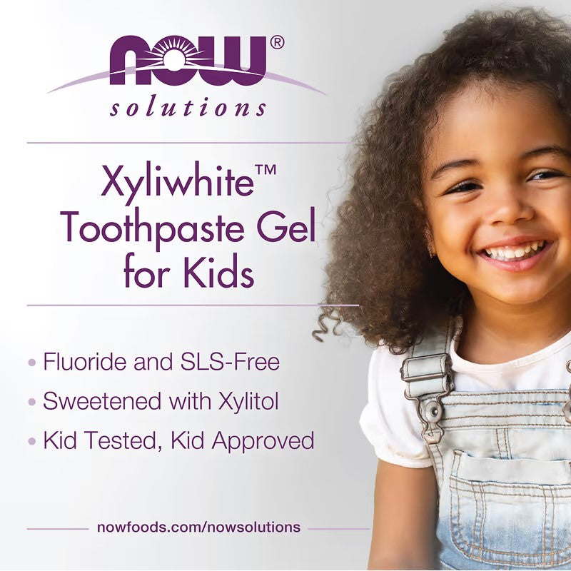 NOW Foods XyliWhite Bubblegum Splash Toothpaste Gel for Kids 85g