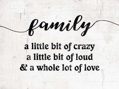 Wall Art MDF Family Crazy/Loud/Love