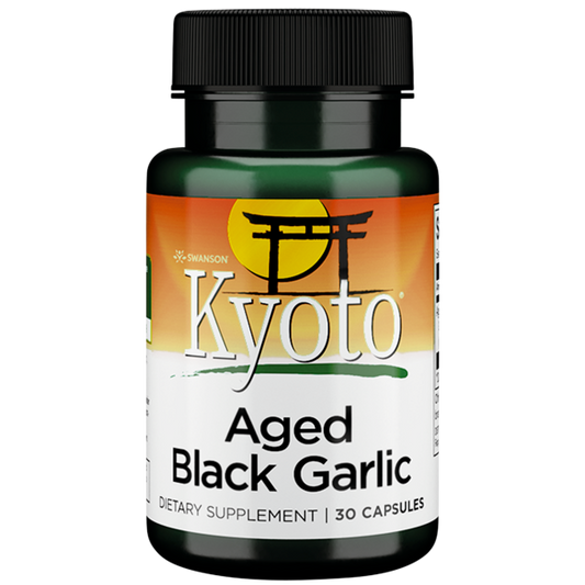 SWANSON Aged Black Garlic 650mg, 30 Capsules 1st Stop, Marshall's Health Shop! What is Swanson Aged Black Garlic? If you’re looking for something that packs a powerful antioxidant punch, Swanson Kyoto Brand Aged Black Garlic delivers. Used traditionally in Japanese practices for centuries