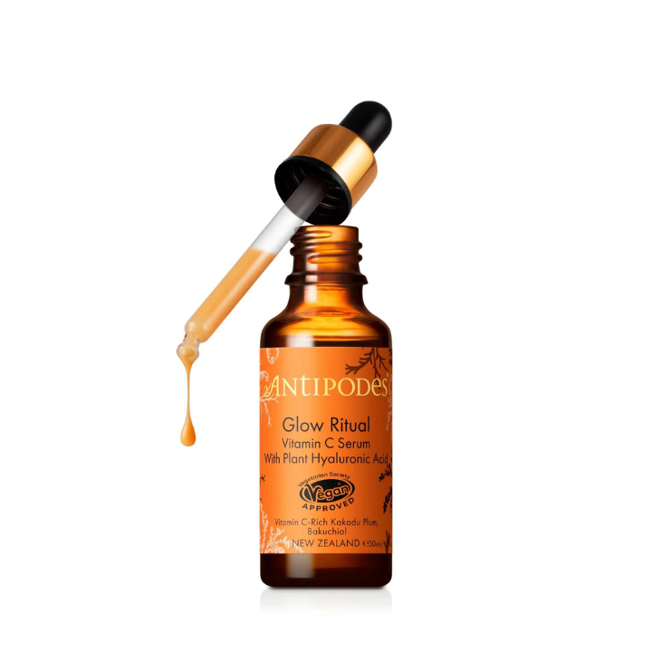 Antipodes Glow Ritual Vitamin C Serum with Plant Hyaluronic Acid  1st Stop, Marshall's Health Shop!  Achieve glowing skin with this light-wear gel serum for a luminous, dewy complexion. Kakadu plum contains up to 100x the Vitamin C of oranges*, helping to boost collagen, illuminate, and protect from free radical damage. The ultra-clean, natural formula offers instant radiance and defends skin against the signs of early aging. It’s your all-day golden hour glow in a bottle.