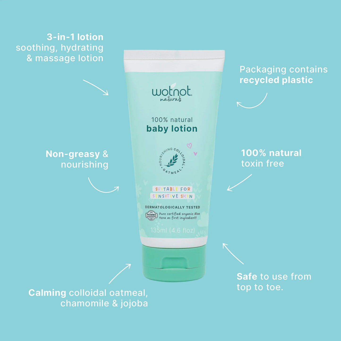 Wotnot 100% Natural Baby Lotion 135ml