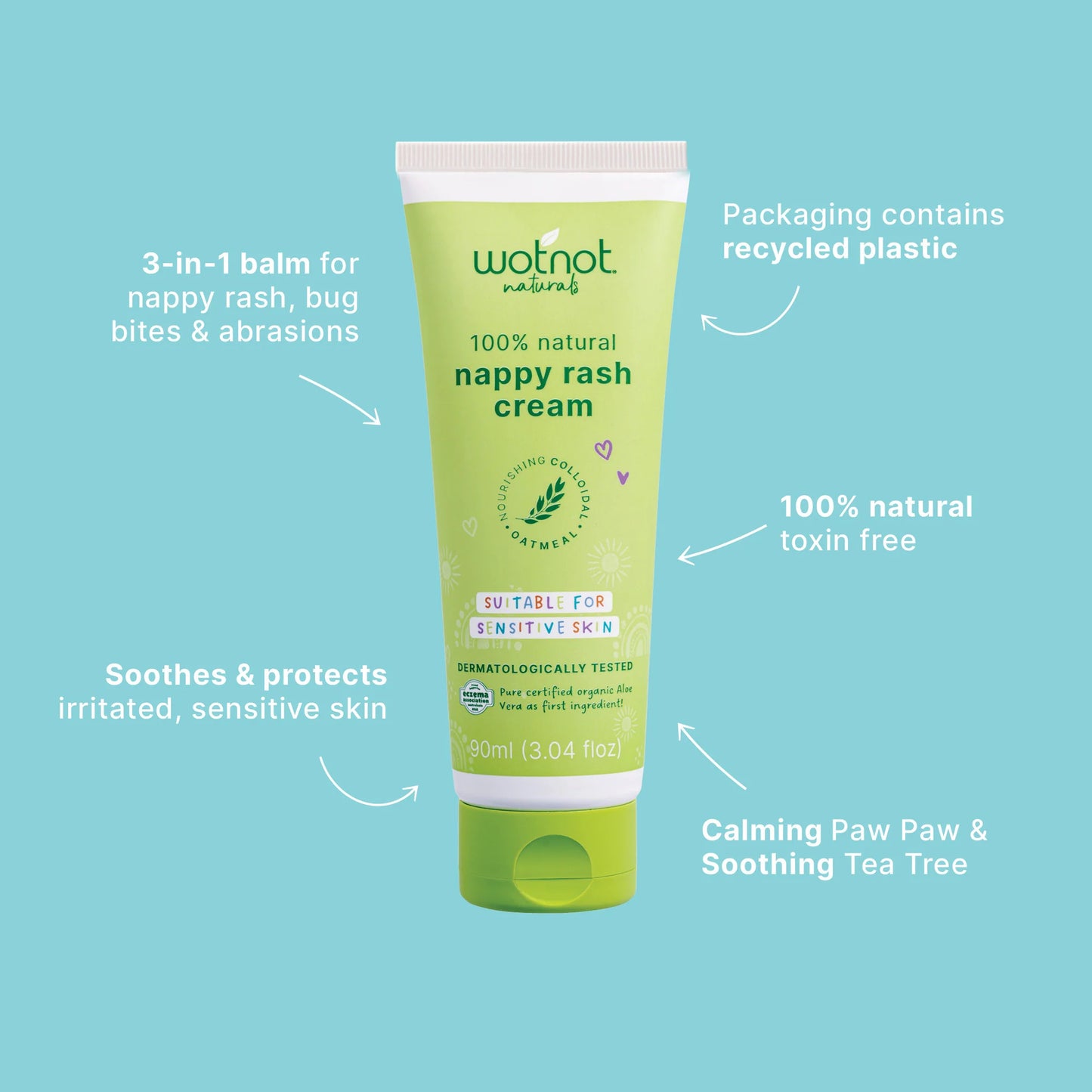 Wotnot 100% Natural Nappy Rash Cream & Baby Balm 90ml