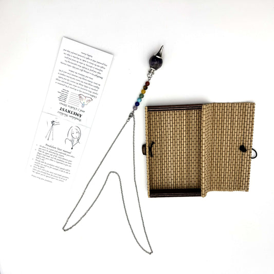 Pendulum Necklace Amethyst Chakra Beads