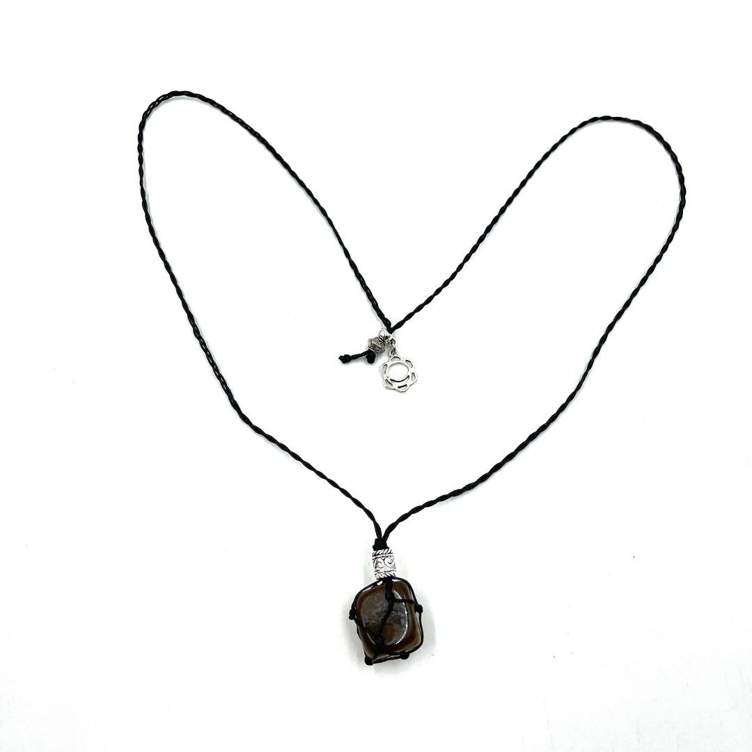 Braided Stone Necklace Tiger Eye