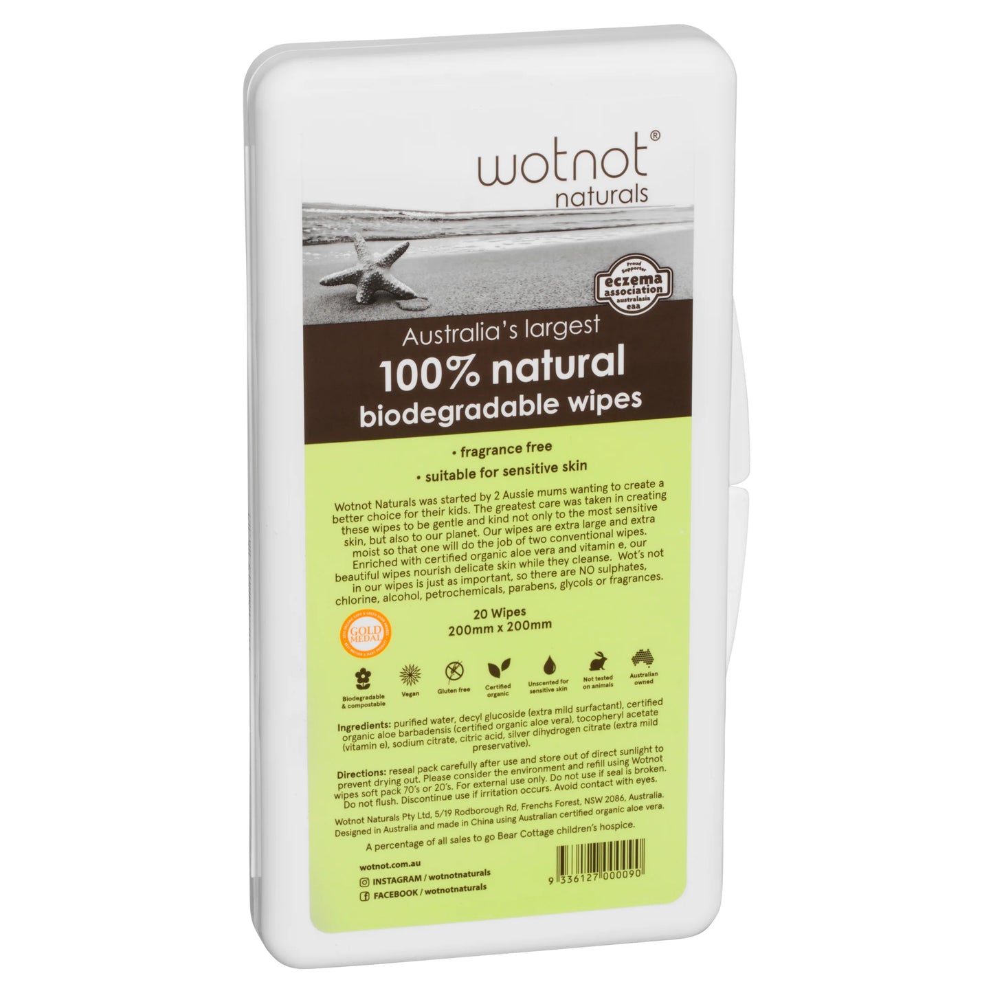 Wotnot 100% Natural Biodegradable General Wipes 20 sheets