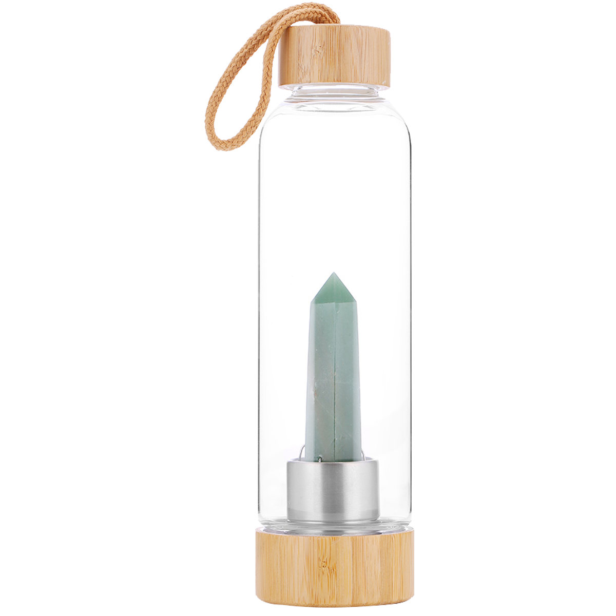 Drink Bottle with Crystal - Green Aventurine