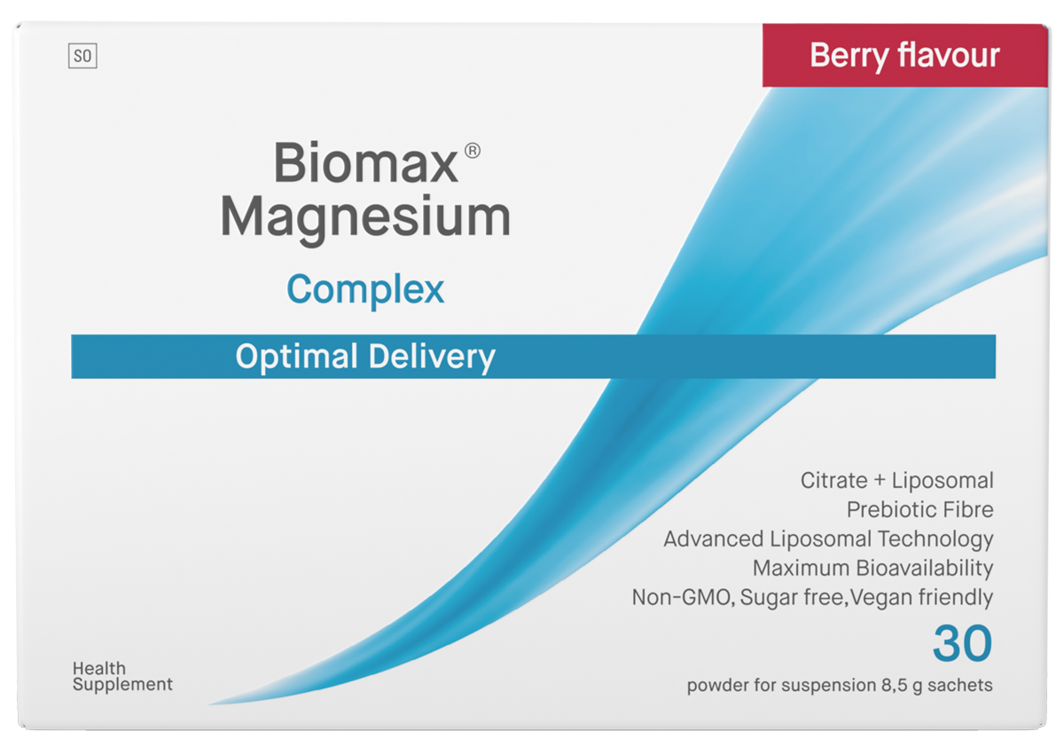 Biomax Magnesium Complex Advanced Delivery Citrate + LIPOSOMAL 250mg, 30 Berry Flavoured Sachets