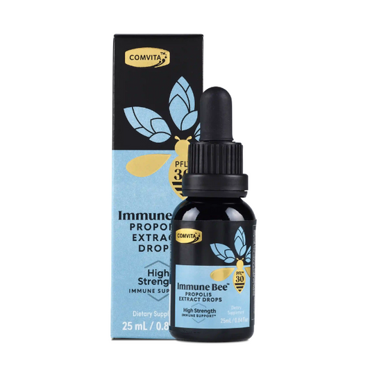 1st Stop, Marshall's Health Shop!  Comvita Immune Bee™ Propolis Extract contains the powerful natural immune support of bee propolis in an easy-to-use liquid format. For immune support and Oral Health.  Honeybees are clever. They make bee propolis by collecting resin from trees and combining it with beeswax and enzymes to seal and protect the hive.