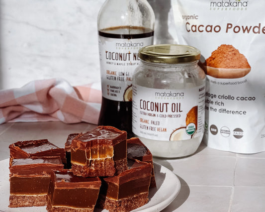 Matakana Organic Coconut Oil 500ml - Extra Virgin
Cold-pressed, Extra Virgin Coconut Oil from organically grown coconuts.
Our certified-organic Extra Virgin Coconut Oil is 100% natural with no bleaching, deodorising or emulsifying agents used during its manufacturing process (unlike many cheaper, tasteless and odourless coconut oils on the market).
1st Stop, Marshall's Health Shop!