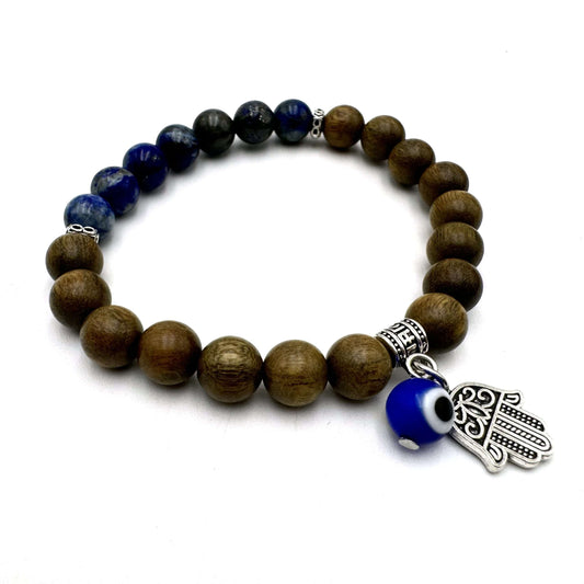 Hamsa Evil Eye Charm Bracelet Sandalwood