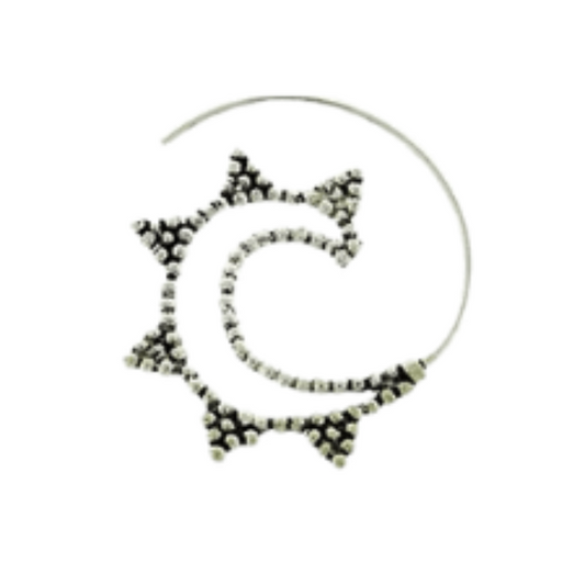 Coro Jewellery Koru Spiral Twist on Hoop Sterling Silver  SKU: ES33