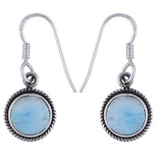 Coro Jewellery Larimar Earring on Hoop Sterling Silver SKU: ELAR508