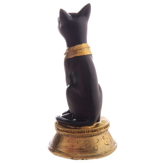 Black/Gold Bastet Wearing Scarab Necklace