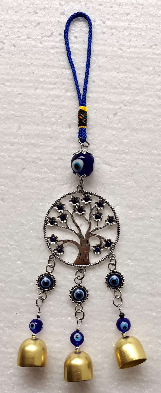 Tree of Life Hanging Ornament Bells Evil Eye