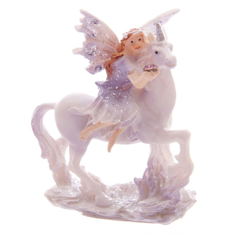 Lilac Glitter Flower Fairy & Unicorn World Figures