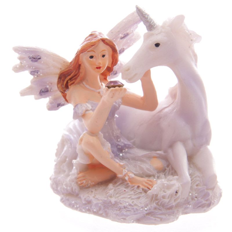 Lilac Glitter Flower Fairy & Unicorn World Figures