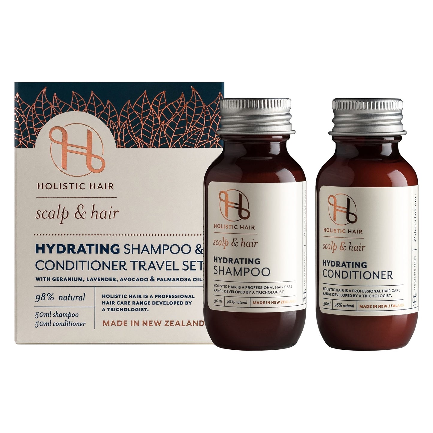 HOLISTIC HAIR Hydrating Shampoo and Conditioner 50ml Travel Set