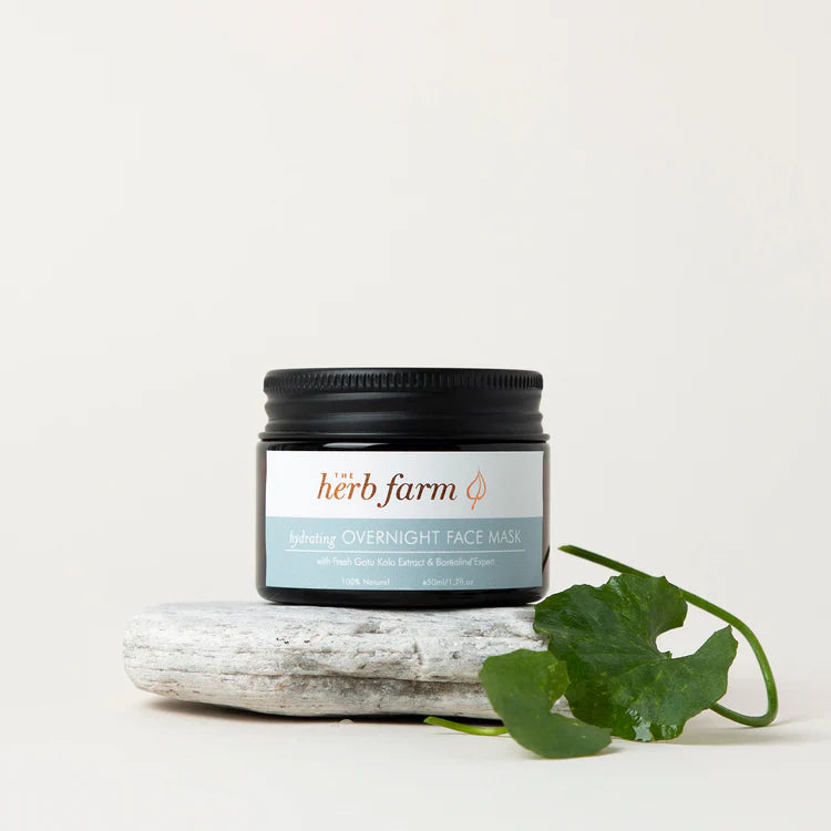 The Herb Farm Hydrating Overnight Face Mask
Our Hydrating Overnight Face Mask delivers powerful herbal extracts deep into your skin cells, as they repair, renew and rejuvenate as you sleep, while sealing in moisture for long-lasting and visible hydration. Also great to support dry skin that can be brought about by hormonal imbalance and menopause.
Our powerful Gotu Kola Extract brings microcirculation to your skin, helping to stimulate cell repair and reduce redness and irritation.
Our Ech