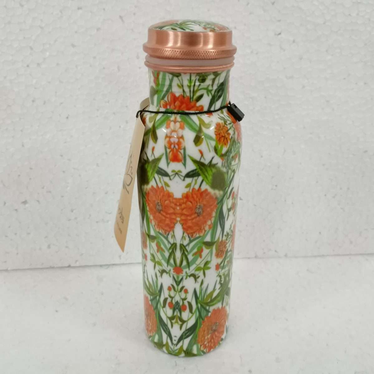 Ayurveda Copper Floral Bottle 750ml CW10