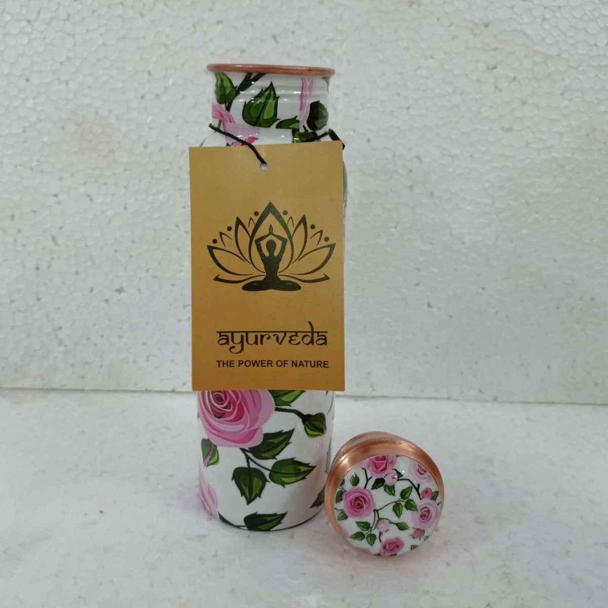 Ayurveda Copper Floral Bottle 750ml