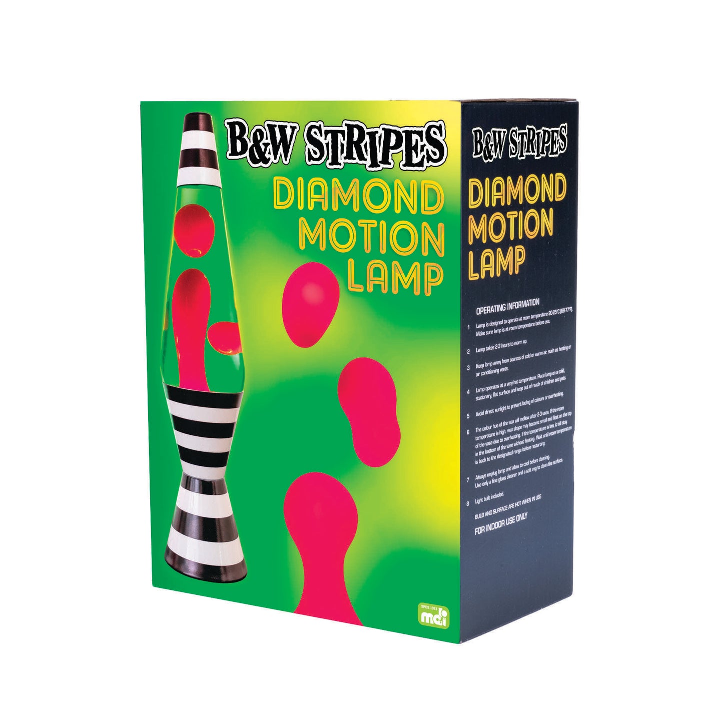 Diamond Motion Lamp Black and White Stripes